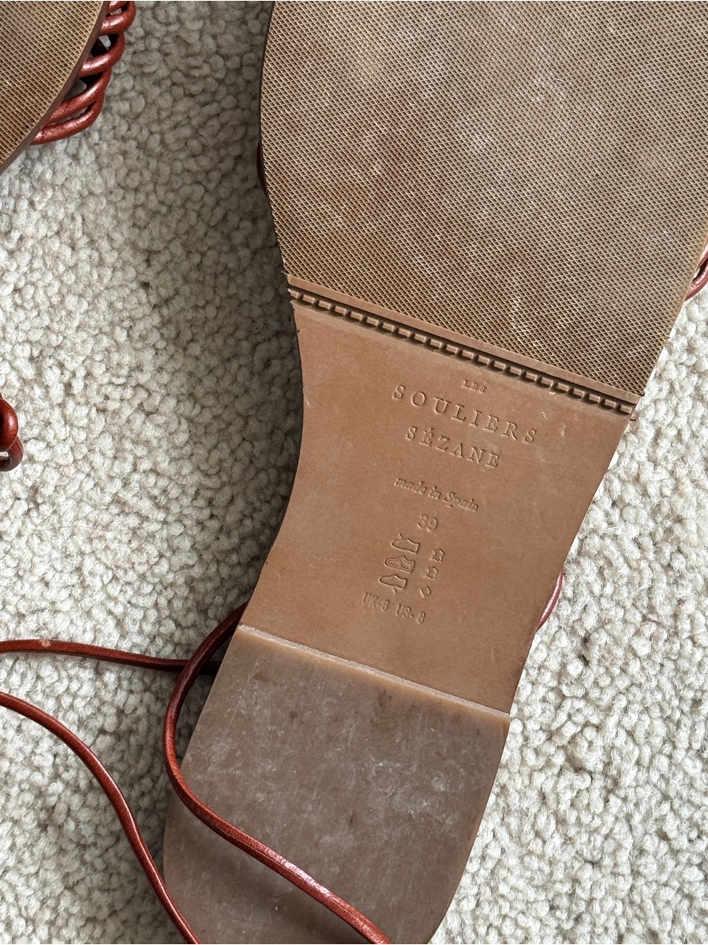 Sezane Braided Lace-Up Sandals - Rust - Picture 4 of 5